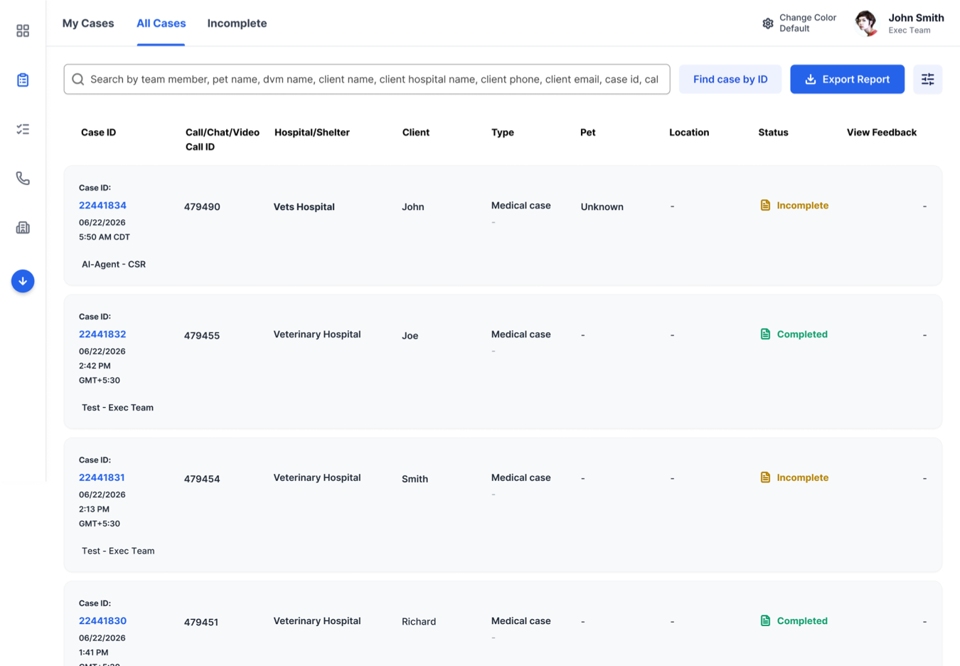 Searchable Case Management Workspace