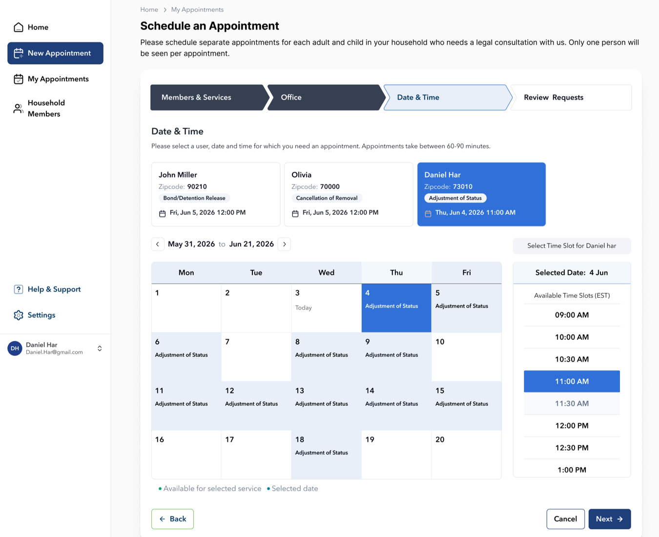 Appointment Scheduling Workflow
